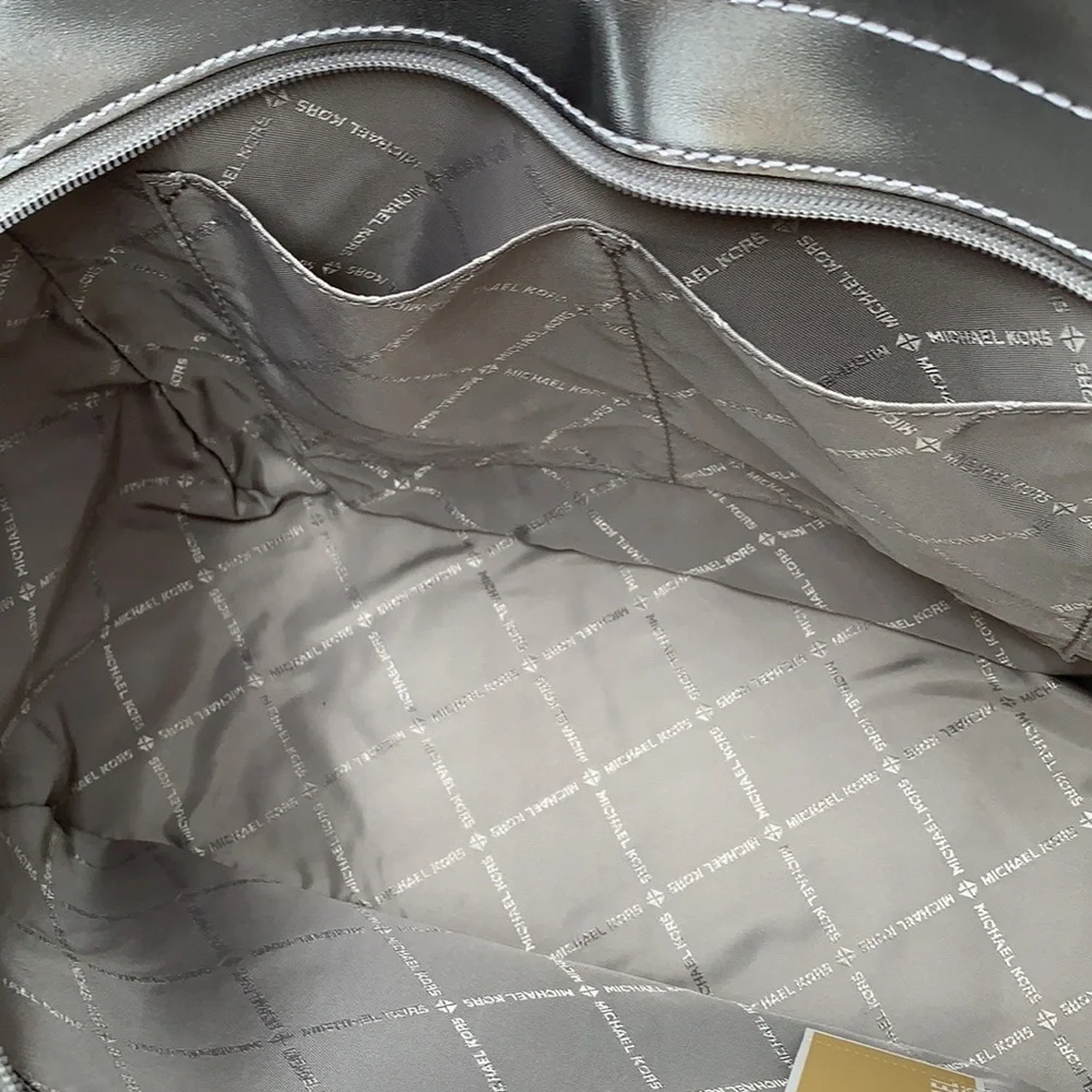 Michael Kors Jet Set Travel Large Chained Tote Shoulder Bag MK  Silver  NWT